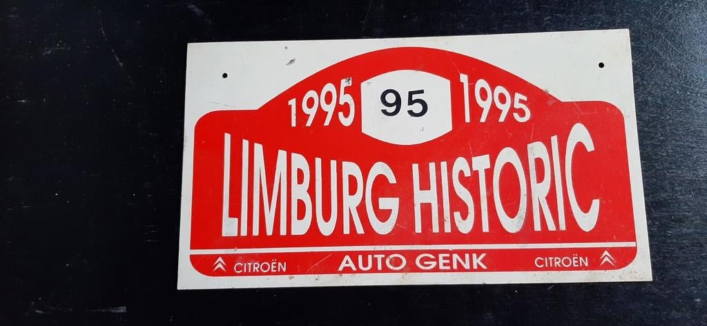 Rallyplaat Limburg Historic 1995, Ophalen of Verzenden, Zo goed als nieuw