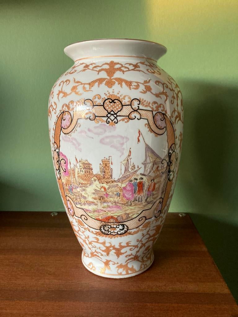 Handgeschilderde porselein vaas van Wilson United 1897, Antiquités & Art, Enlèvement