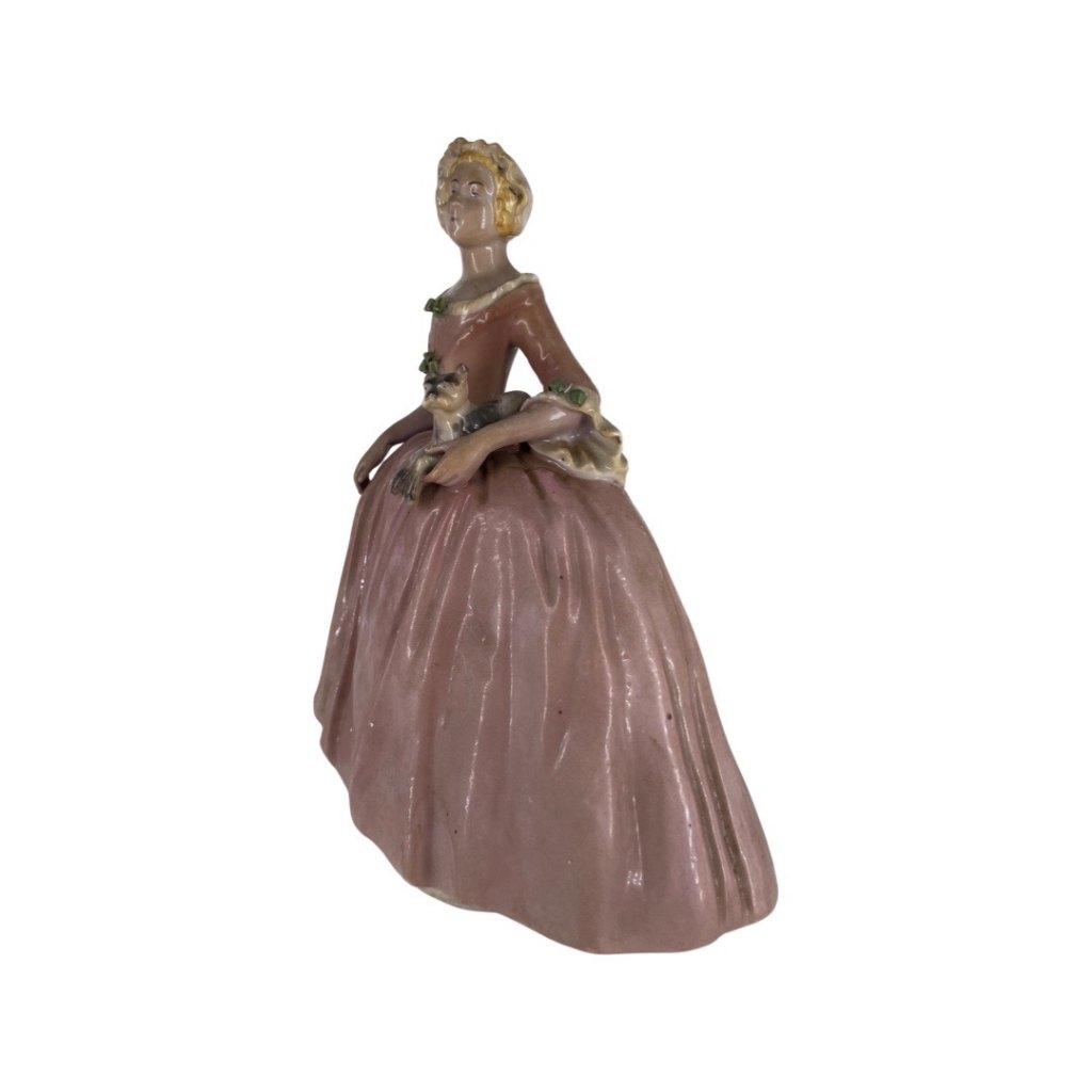 Dame met haar hond — Porcelaine de Paris 19e, Antiek en Kunst, Ophalen