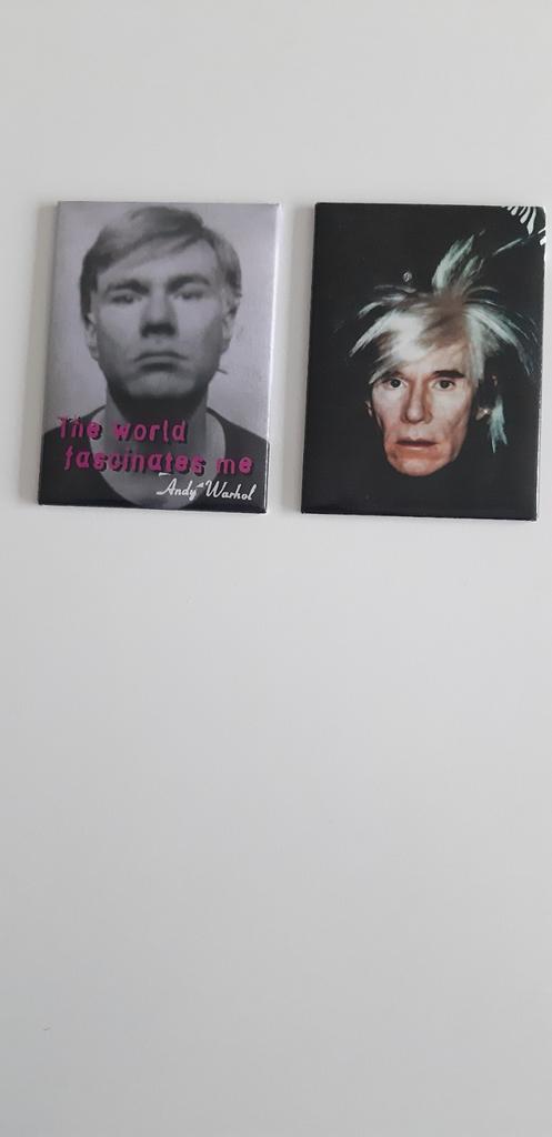 2 magneten Andy Warhol. Prima staat., Verzamelen, Ophalen of Verzenden