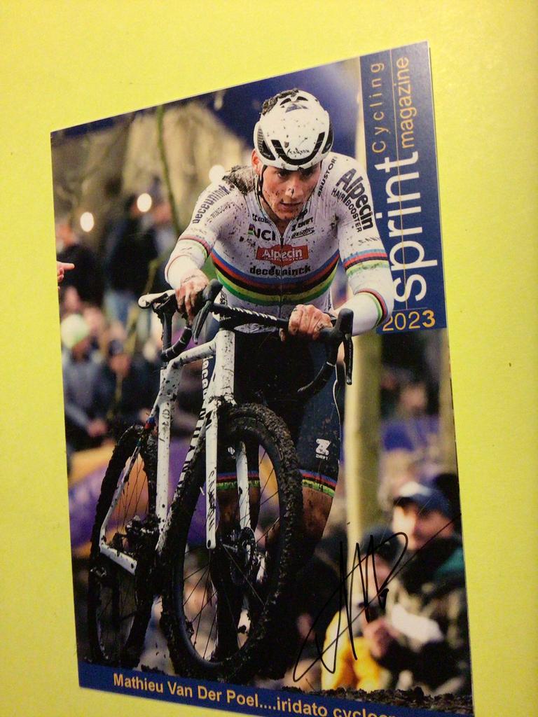 wielerkaart 2023  team alpecin   mathieu van der poel signe, Verzenden, Zo goed als nieuw