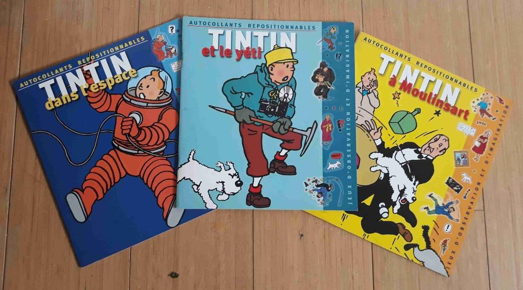 TINTIN – Autocollants repositionnables (3 numéros), Collections, Enlèvement ou Envoi, Tintin