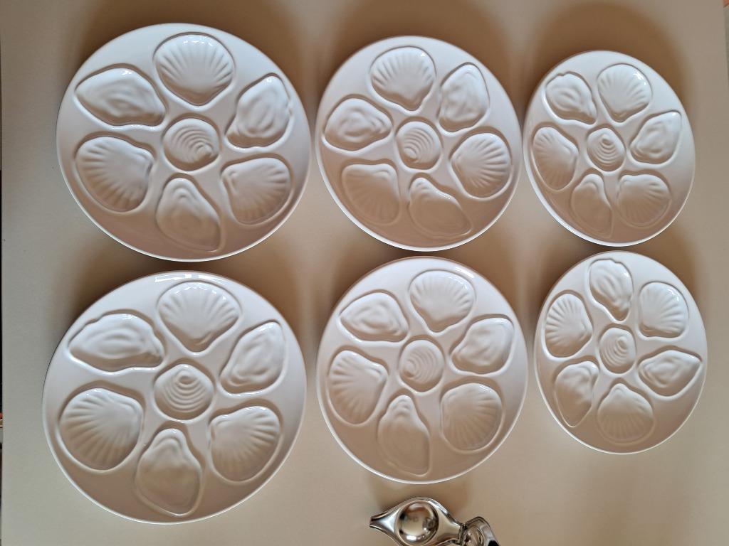 6 assiettes à huitres, Enlèvement ou Envoi, Comme neuf, Autres styles, Assiettes(s)