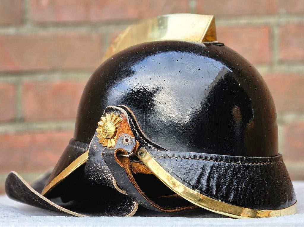 Brandweerhelm brandweer Nederland leder casque pompier, Enlèvement ou Envoi