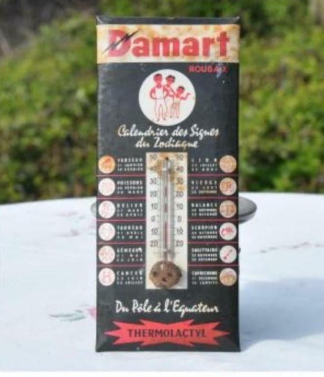 § glacoide thermomètre publicitaire damart, Ophalen of Verzenden, Gebruikt, Reclamebord
