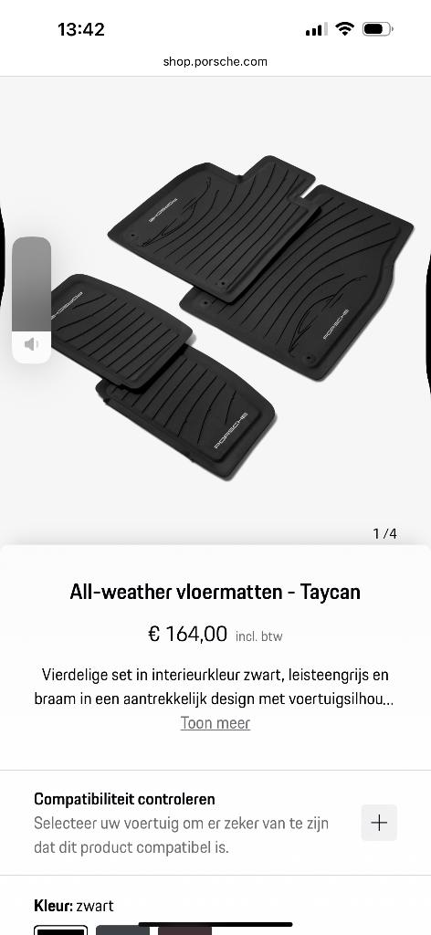 Tapis de sol en caoutchouc gris ardoise pour Porsche Taycan, Enlèvement, Comme neuf