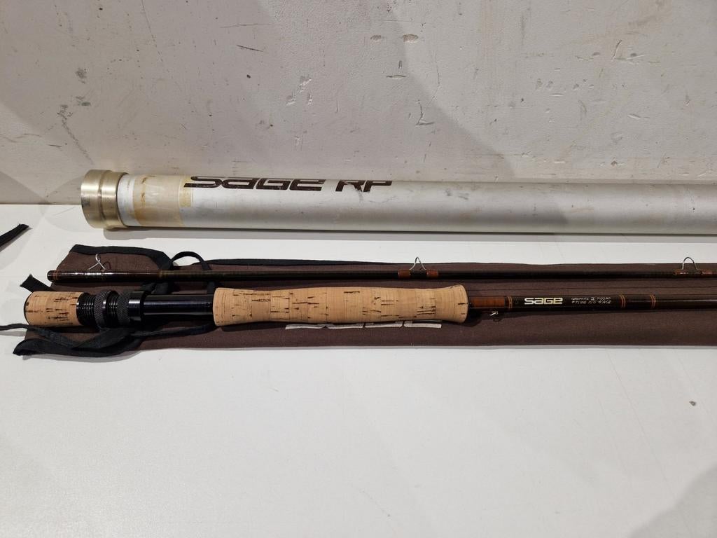sage graphite II 7100RP  , 10ft #7 , resevoir hengel, Watersport en Boten, Hengelsport | Vliegvissen, Ophalen of Verzenden, Gebruikt