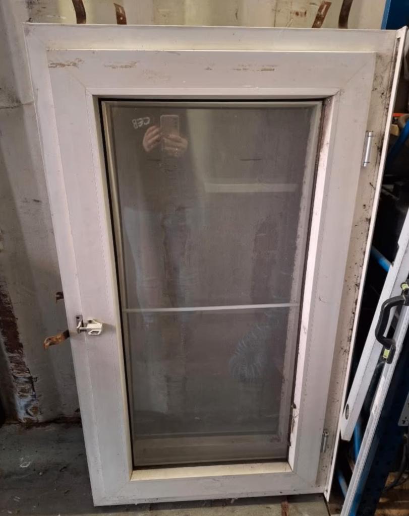 Kiepramen wit (2 stuks), Doe-het-zelf en Bouw, Glas en Ramen, Gebruikt, Gevelraam of Ruit, Minder dan 80 cm, 120 tot 160 cm, Dubbelglas