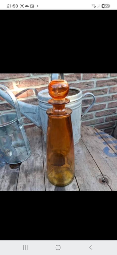 Bouteille en verre d empoli 32 cm sur 12 cm, Antiquités & Art, Antiquités | Verre & Cristal, Enlèvement ou Envoi