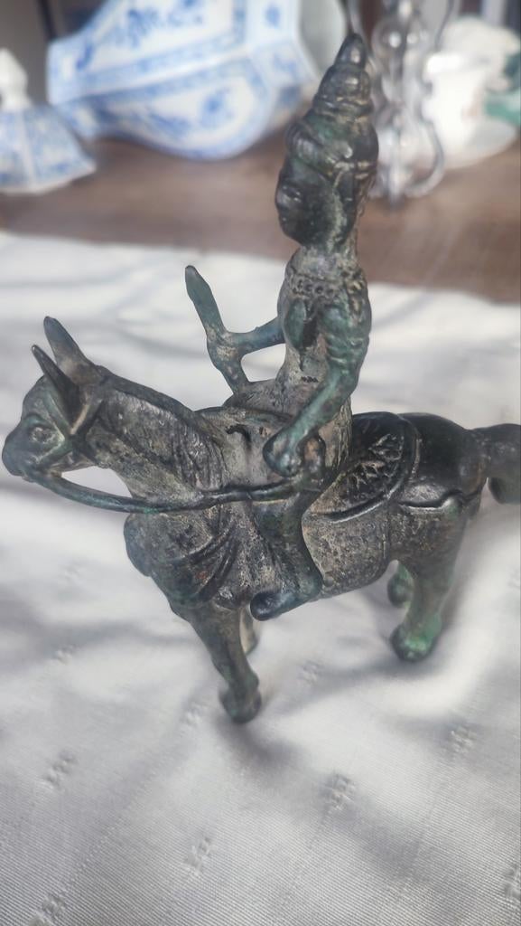 19e beeld. Hindoba-godheid van Khandoba. Brons, Antiek en Kunst, Ophalen of Verzenden, Brons