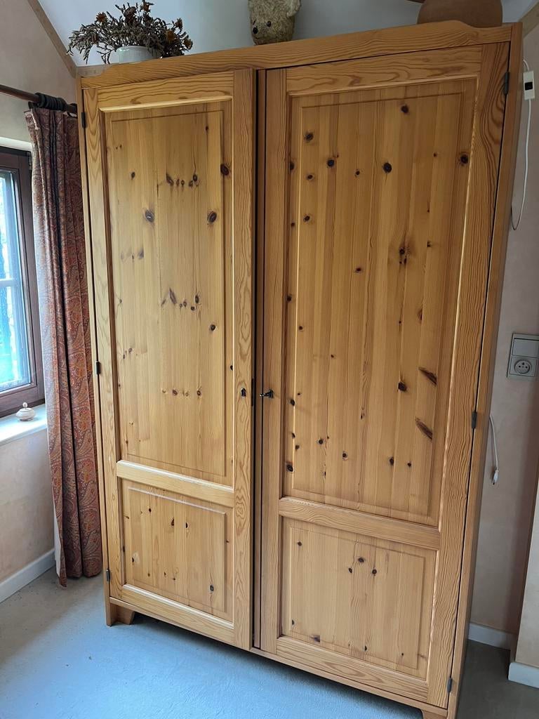 Armoire penderie en pin, Avec tablette(s), Comme neuf, 100 à 150 cm, Pin