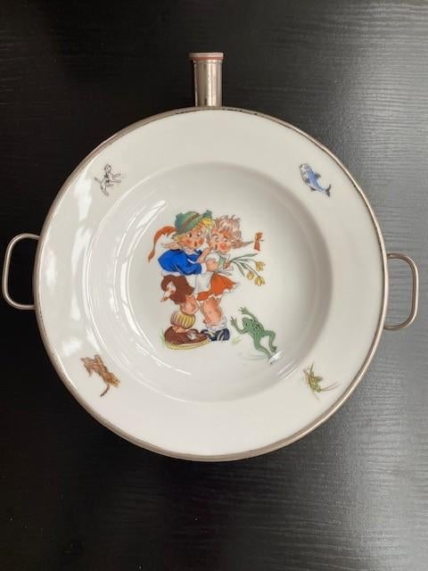 Assiette chauffante vintage ancien pour enfants (1950-1960), Antiquités & Art, Enlèvement ou Envoi