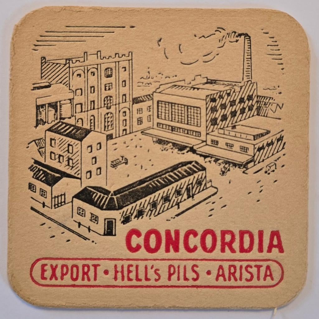 Concordia sous-bock bierviltje bierdeckel coaster, Collections, Marques de bière, Enlèvement ou Envoi, Utilisé, Sous-bock