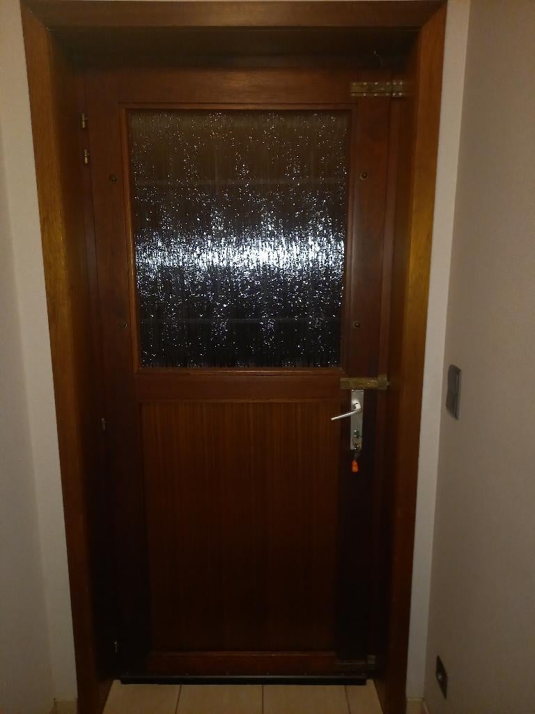 Buitendeur in Merbau Huisdeur in hout, Ophalen, Gebruikt, 80 tot 100 cm, Buitendeur