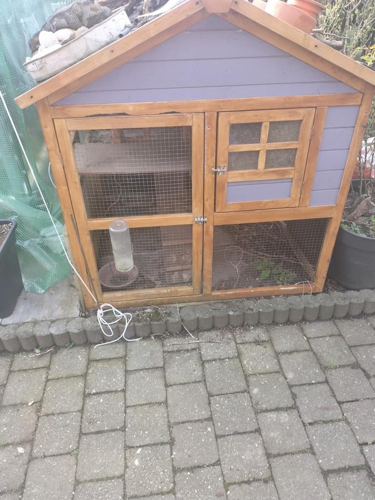 Groot konijnen kippen hok gratis drinkfles voerbak hotel, Dieren en Toebehoren, Ophalen, Hok, Cavia