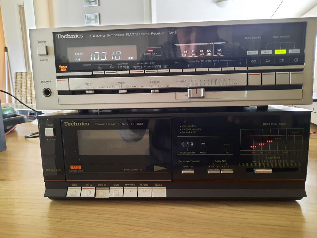 Technics SA-5 versterker met RS-X30 cassettedeck., Ophalen, Gebruikt, Stereo, Minder dan 60 watt