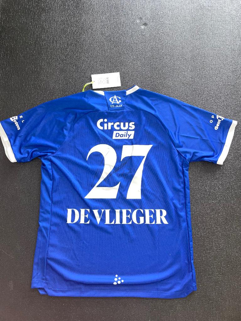 Kaa Gent Tibe De Vlieger gesigneerd shirt 2025/26, Enlèvement ou Envoi, Taille 52/54 (L), Bleu, Neuf