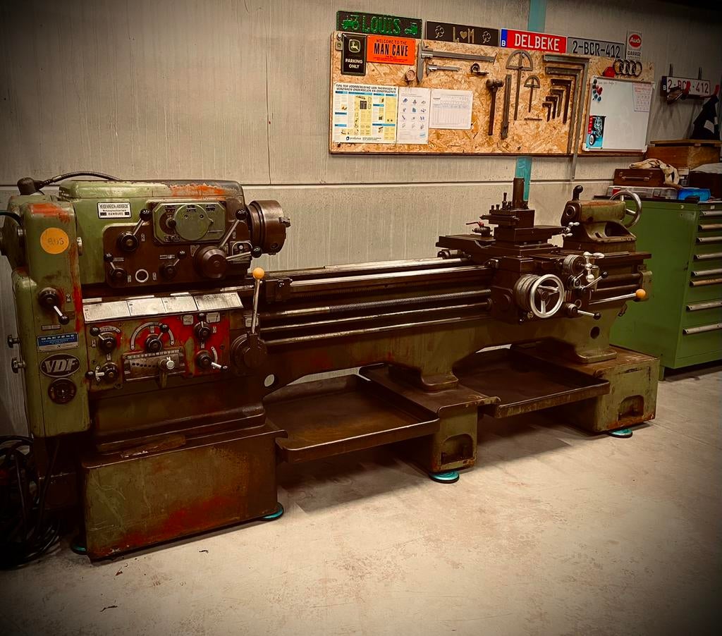 Draaibank VDF, Bricolage & Construction, Tours, Utilisé, Tour à métaux, 1000 mm ou plus, Enlèvement