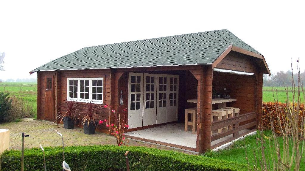 Cabane en rondins Wolfskap W4x3+3A, Envoi, Neuf