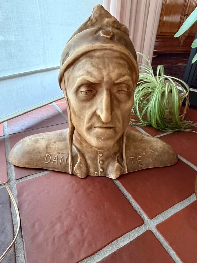 Buste du poète italien Dante Alighieri, Antiquités & Art, Enlèvement ou Envoi