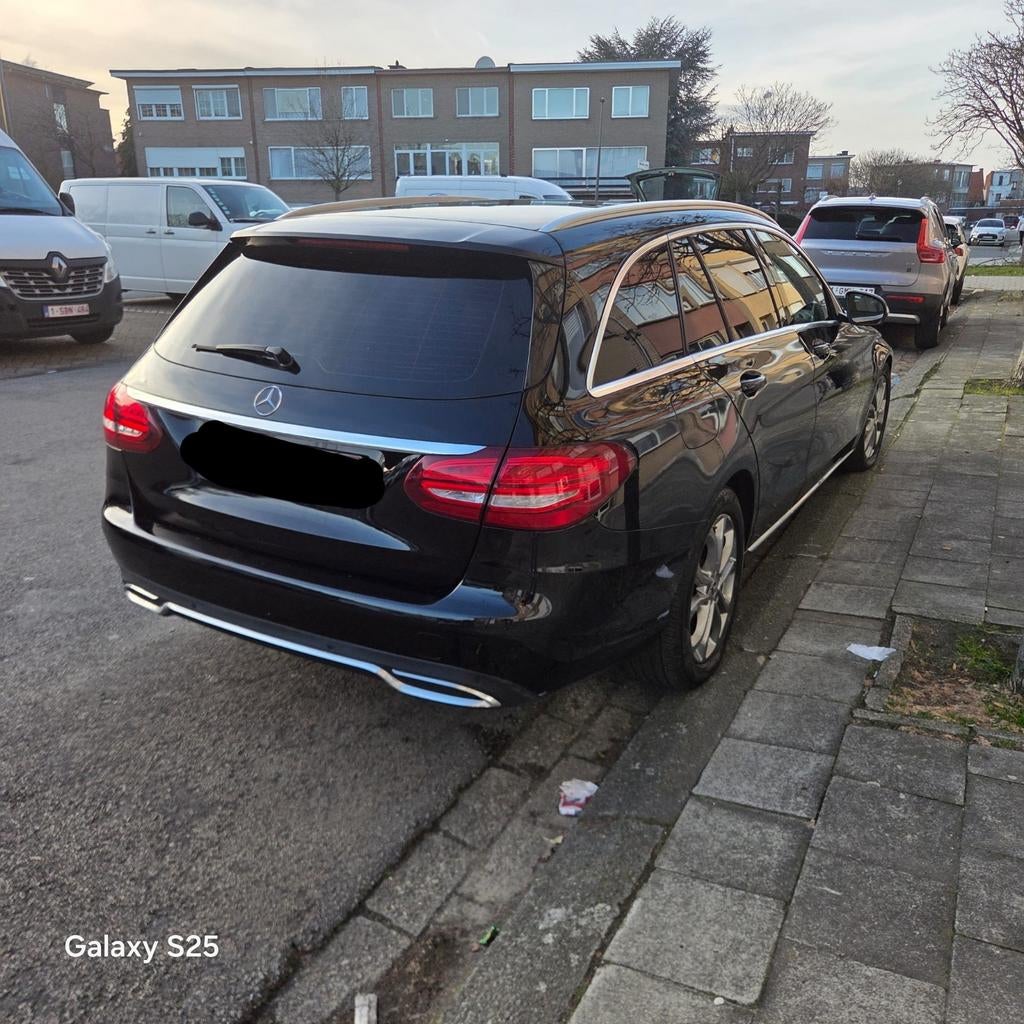 Te Koop Mercedes-Benz C serie 200D 2018 Break zwart, Auto's, Automaat, Achterwielaandrijving, Leder en Stof, Zwart