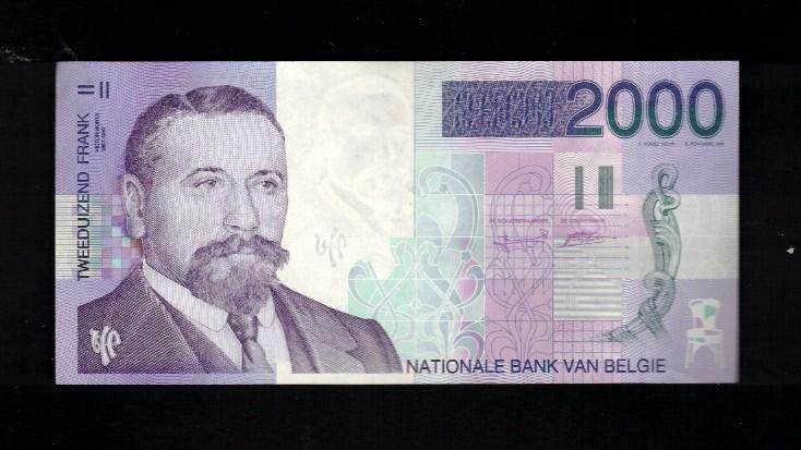 Bankbiljet  België  2000 Frank  -  Victor  Horta, Postzegels en Munten, Bankbiljetten | België, Ophalen of Verzenden, Los biljet