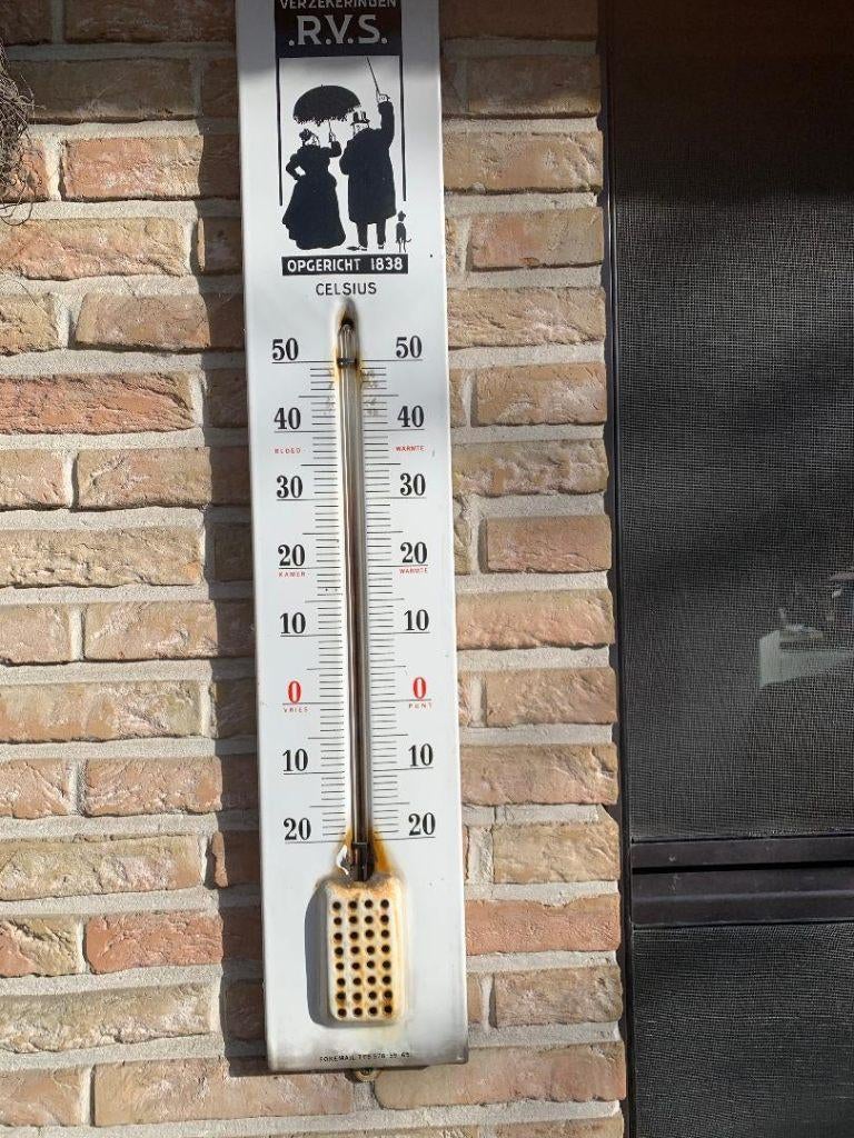 Emaille thermometer, Ophalen, Gebruikt, Reclamebord