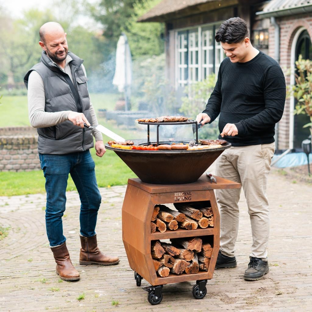 bbq plancha Companero XXL Cortenstaal met 80cm plaat 8mm NW, Tuin en Terras, Ophalen of Verzenden, Nieuw, RJRoyal Living, Met accessoires