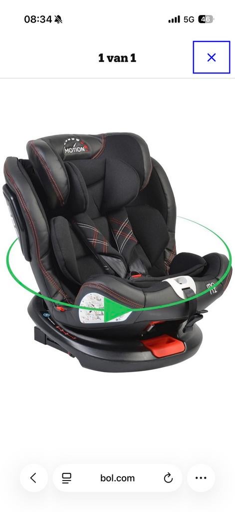 Autostoel Cangaroo Motion 360 volledig draaibaar, Kinderen en Baby's, Autostoeltjes, Ophalen, Zo goed als nieuw, Isofix