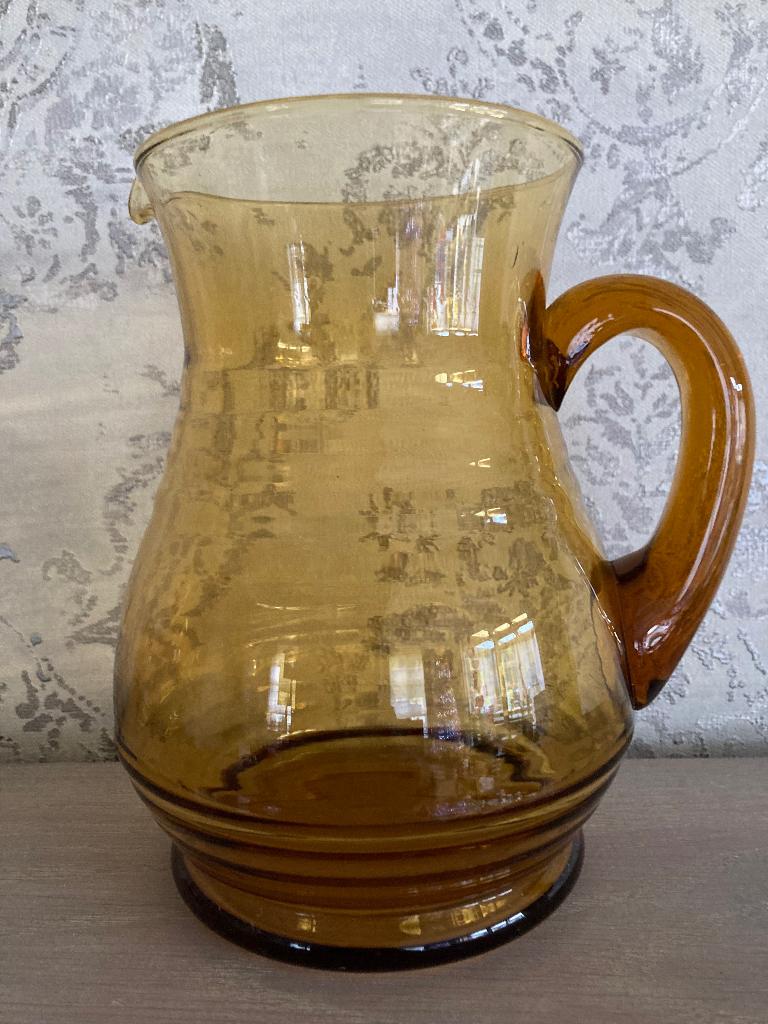 Glazen waterkruik, Ophalen of Verzenden, Zo goed als nieuw, Glas, Overige typen