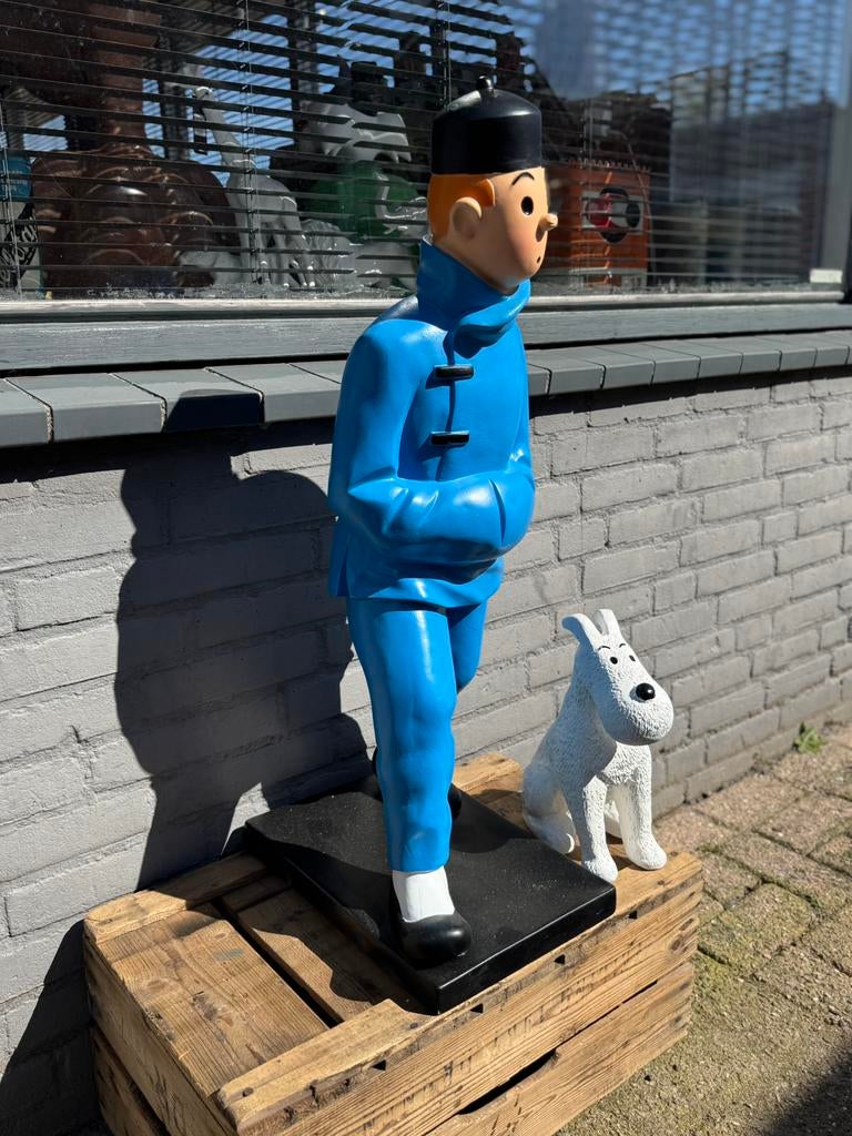 Kuifje met Bobbie beeld, Ophalen, Kuifje, Zo goed als nieuw, Beeldje of Figuurtje