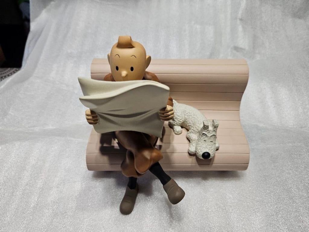 Tintin sur le banc statuette Leblon Delienne  - état neuf, Collections, Enlèvement, Comme neuf