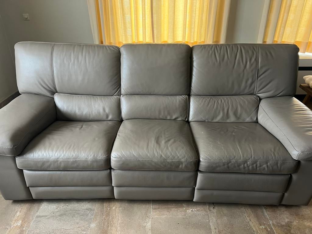 Lederen relaxzetel - 3 pers., Ophalen, Gebruikt, 100 tot 125 cm, Driepersoons