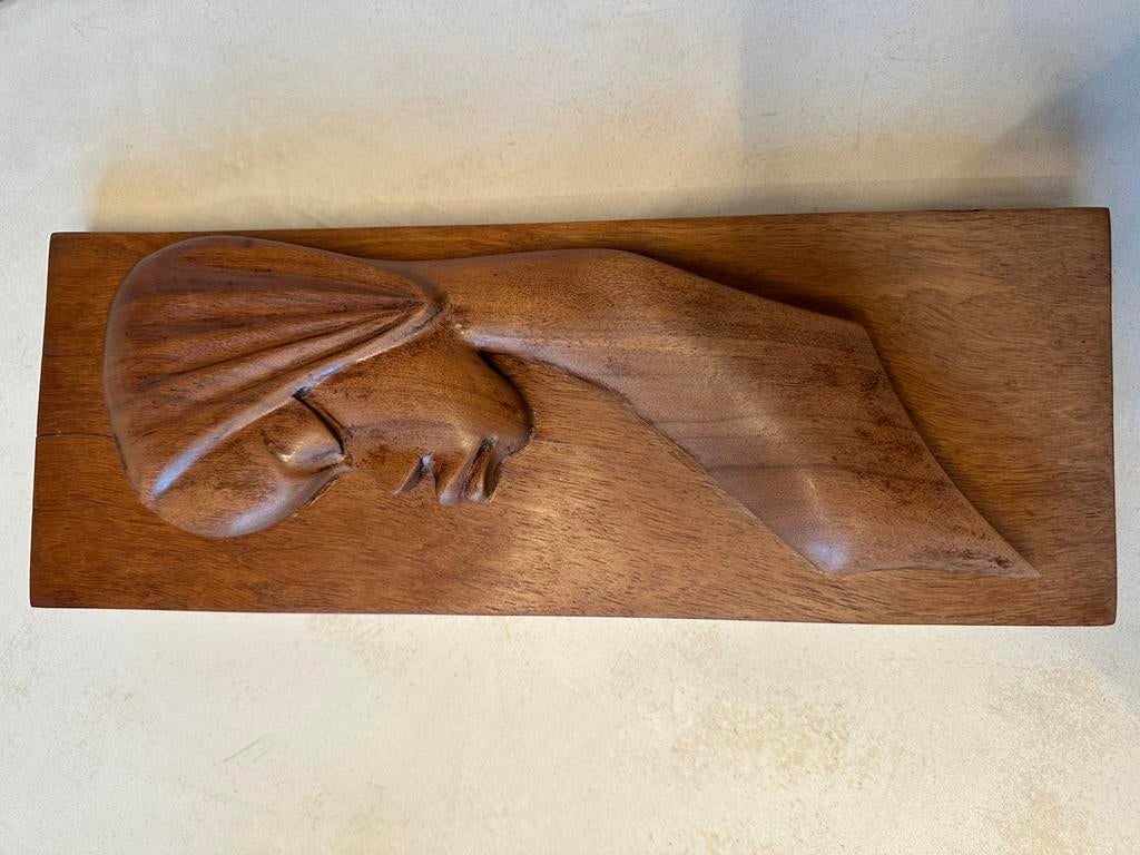 Houtsculptuur zwarte dame, Antiek en Kunst, Ophalen