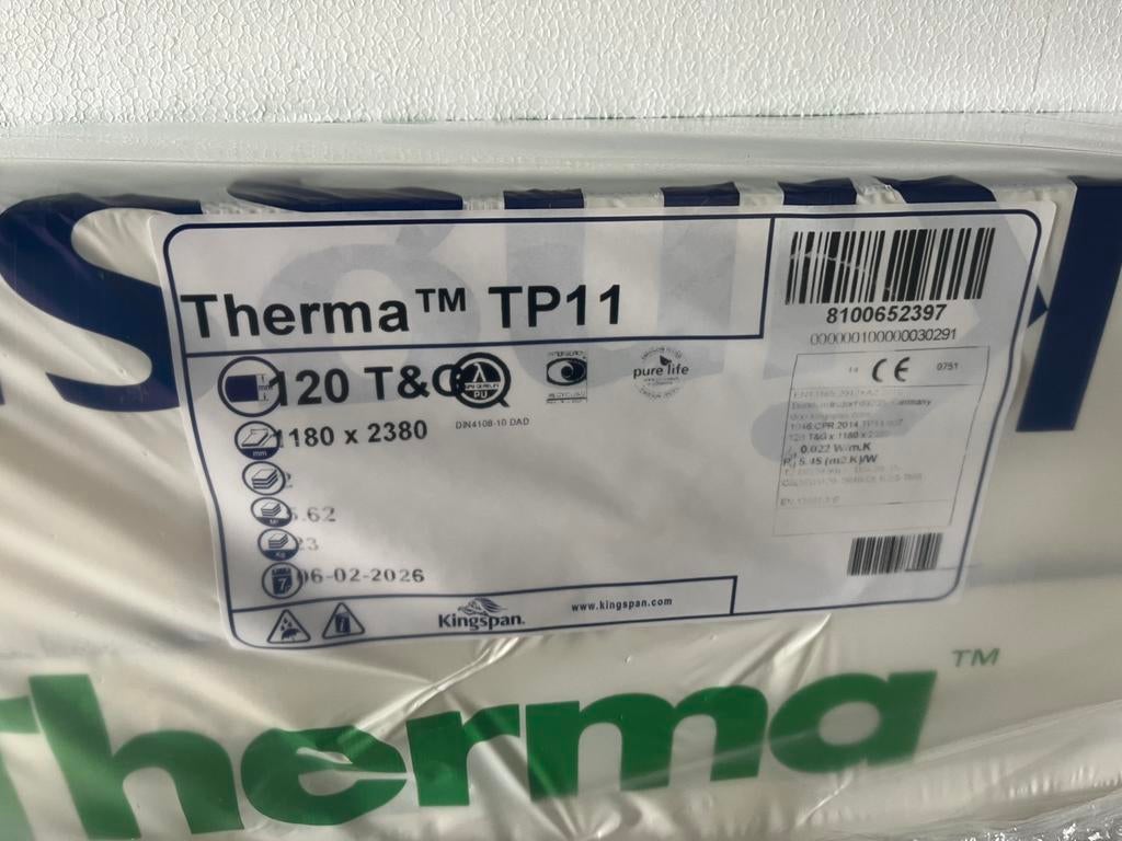 Pir sarking met onderdak 120 mm aan €23/m²(1200m² op stock), Bricolage & Construction, Isolation & Étanchéité, Isolation de toiture