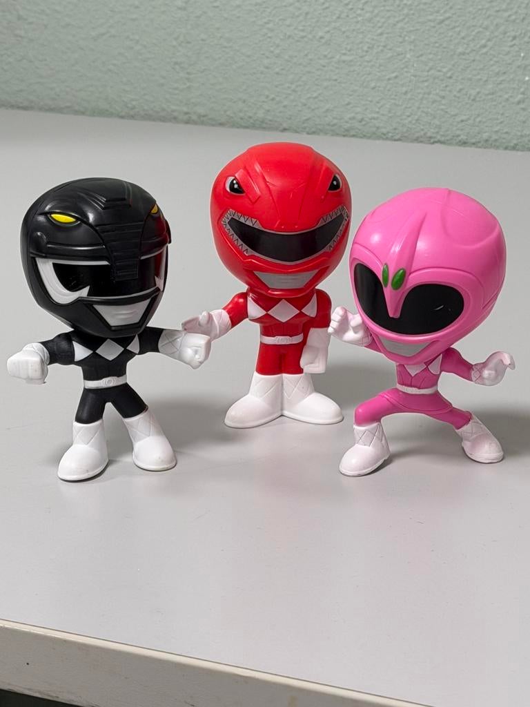 Power Rangers Burger King 2018 Figuren Set 3 rood roze zwart, Verzamelen, Ophalen of Verzenden, Zo goed als nieuw