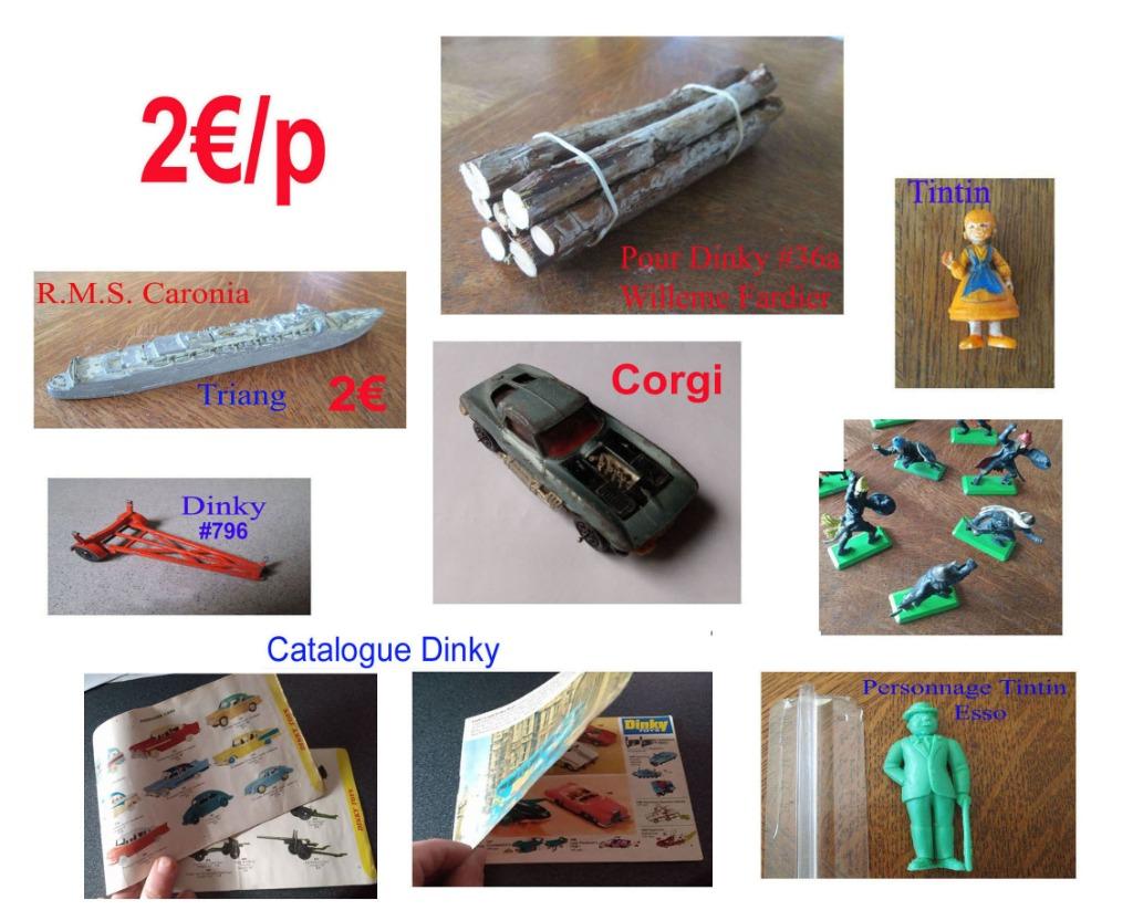 Lot Dinky Toys,Triang,Corgi,Personnage Tintin+1 P. Cigarette, Antiquités & Art, Antiquités | Jouets, Enlèvement ou Envoi