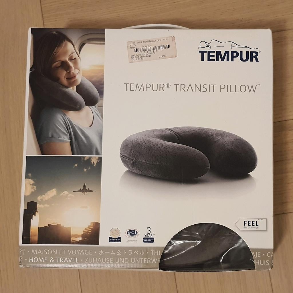 Coussin de voyage ergonomique Tempur, gris anthracite, Maison & Meubles, Enlèvement, Comme neuf, Gris, Autres formes