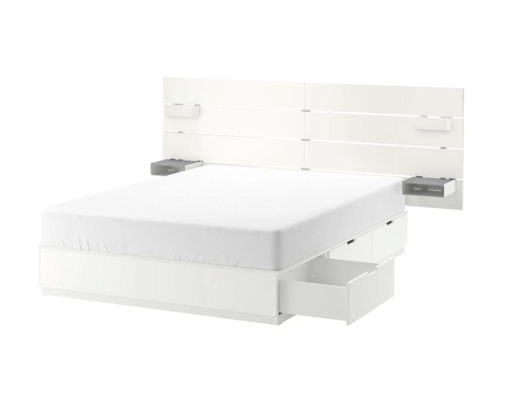 bed, Ophalen, Wit, Tweepersoons, Zo goed als nieuw