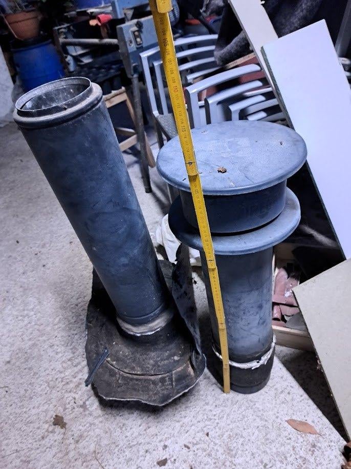 tuyau d'évacuation des fumées, Enlèvement ou Envoi, Utilisé, Moins de 2 mètres