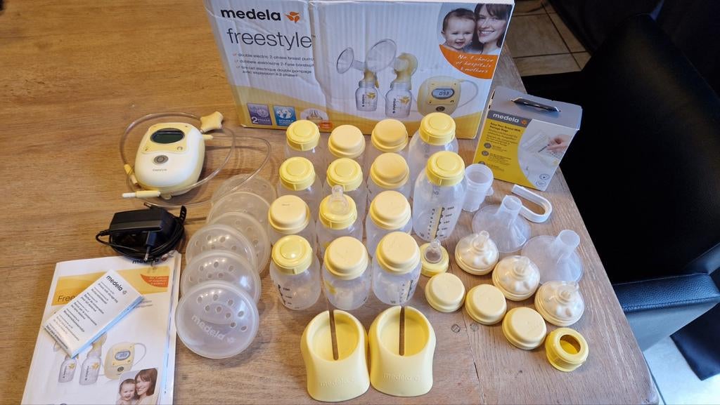 complete Medela Freestyle Dubbele Elektrische Borstkolf, Kinderen en Baby's, Ophalen of Verzenden, Gebruikt, Borstkolf