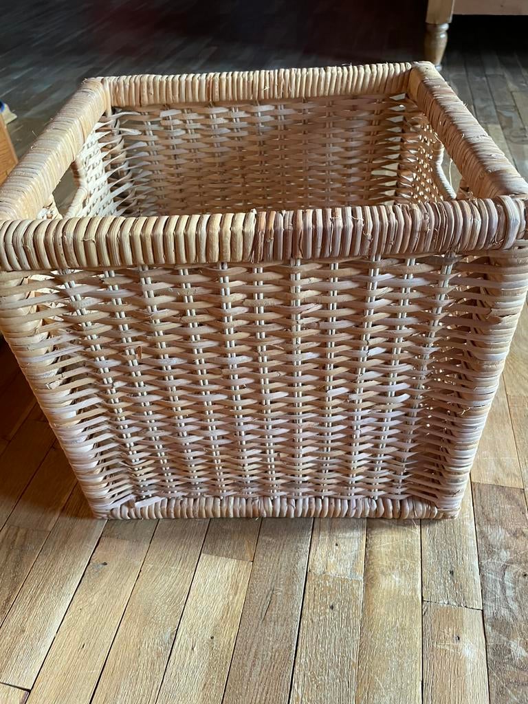 Panier carré en osier 30/30 avec poignée, Maison & Meubles, Enlèvement, Carré, Osier, Panier