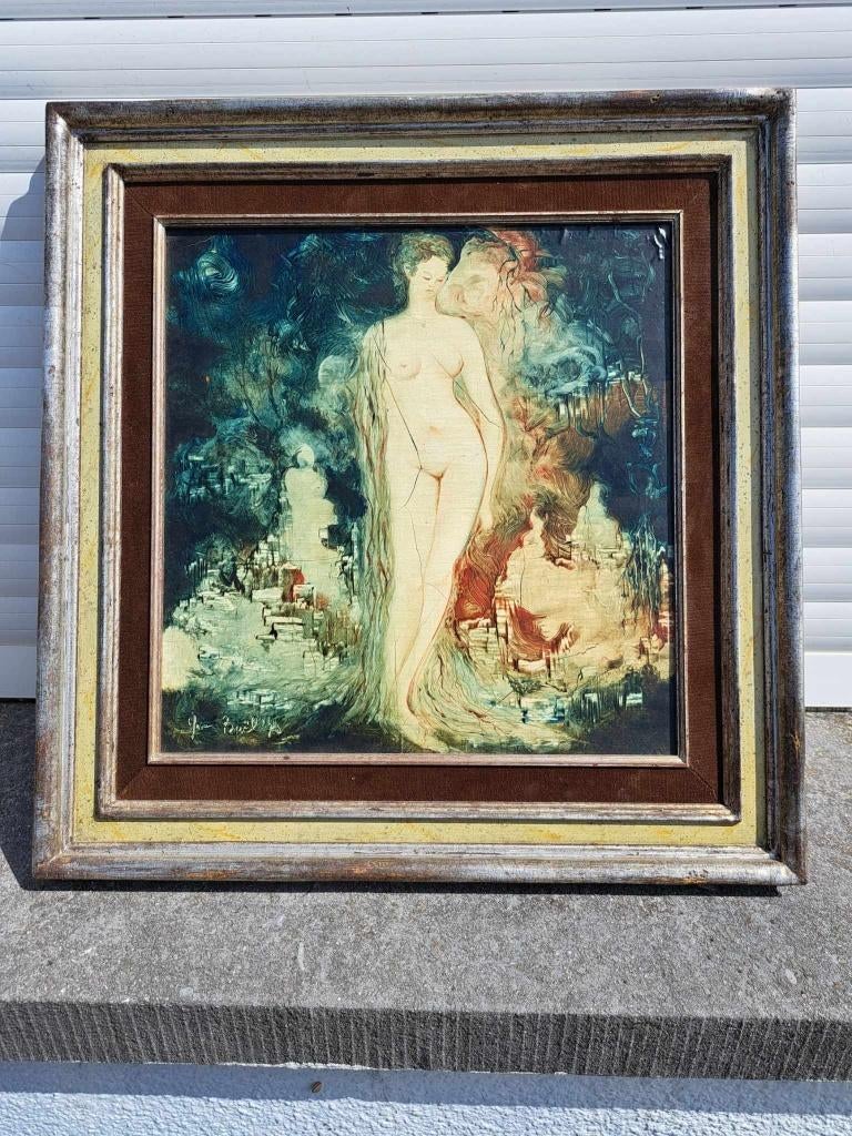 Huile sur panneau les racines du ciel signe Yves boel, Antiek en Kunst, Ophalen of Verzenden