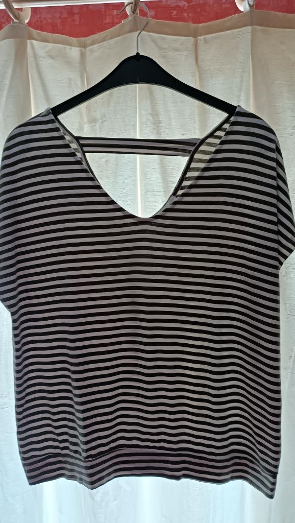 gestreept t shirt Paprika: M/L, Kleding | Dames, Grote Maten, Wit, Paprika, Gedragen, Shirt of Top