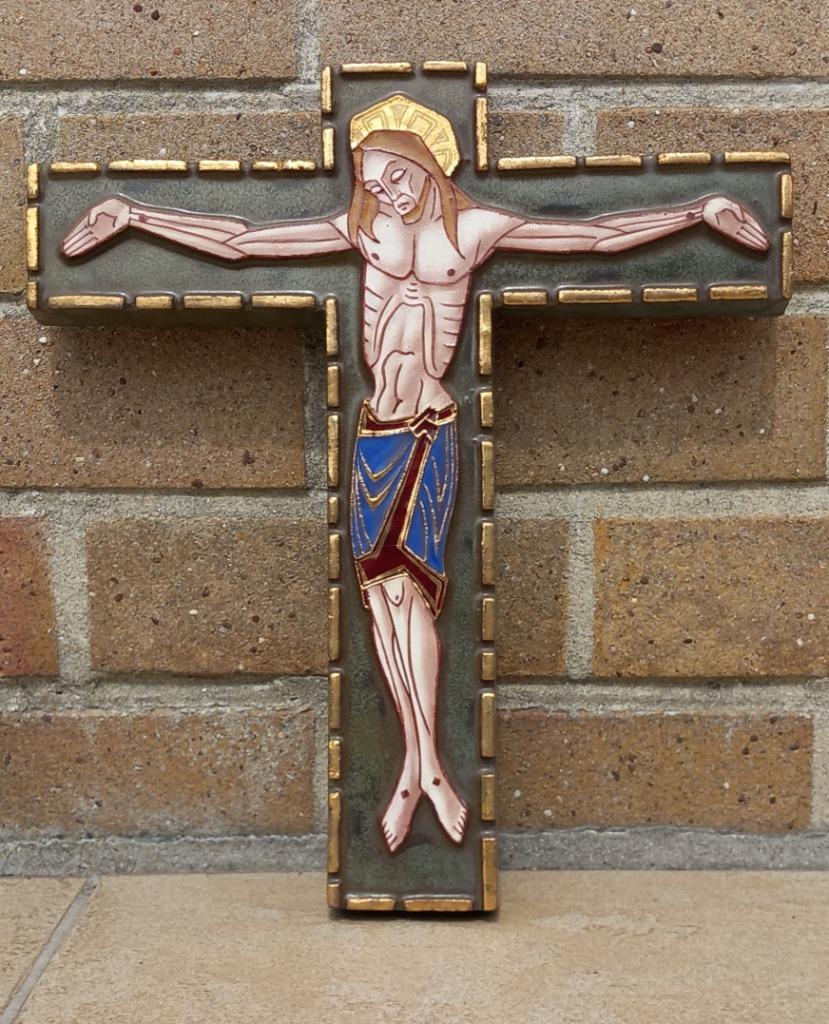 Keramiek Jan Kellner Kruisbeeld Wandkeramiek, Antiek en Kunst, Ophalen