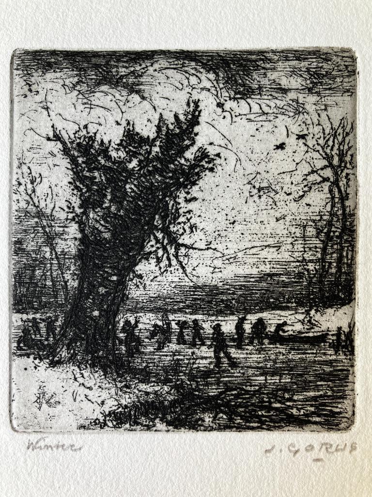 Ets Jacques Gorus (1901-1981) Winter, Antiek en Kunst, Ophalen