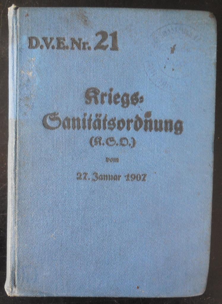 Ordonnance sur l'assainissement de guerre - 1907, Livres, Enlèvement ou Envoi