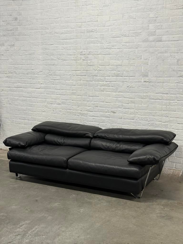 Canapé Roche Bobois en cuir noir – Design iconique, Maison & Meubles, Fauteuils, Comme neuf, Cuir, Enlèvement