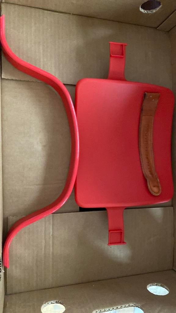 Stokke tripp trapp oude babyset met houten beugel en leertje, Ophalen, Gebruikt