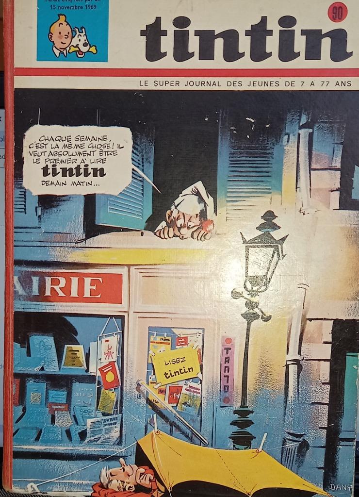 BD ALBUM JOURNAL TINTIN N90/15/11/1969, Enlèvement ou Envoi, Une BD, Utilisé, Divers auteurs